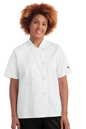 On The Line Women's Chef Coat - Short Sleeve, Double Breasted, Kitchen Uniform, Restaurant Workwear, Professional, Reversible