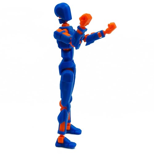 Image of Dummy 13 Action Figure Robot | Fully Articulated 3D Printed Robot Toy | 5.4-inch Collectible Figurine | Matte Finish| Unassembeled (Blue-Orange)
