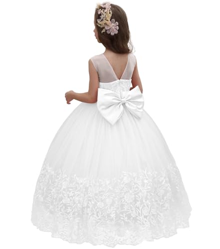 ABAO SISTER Flower Girl Dress Lace Embroidery Princess Pageant Ball Gown Kids First Communion Dresses3