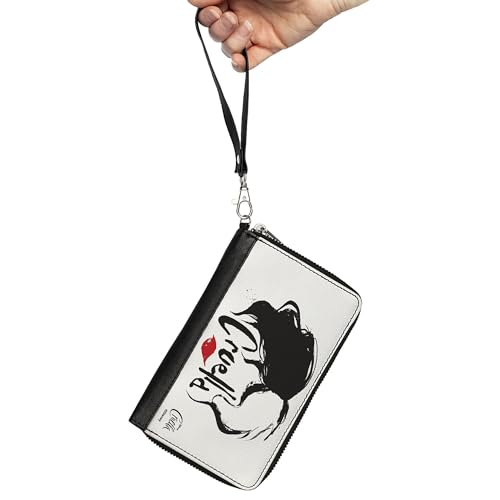 Buckle-Down Women's PU Zip Around Wallet Rectangle-Cruella de Vil, 7.5"x4.5"2