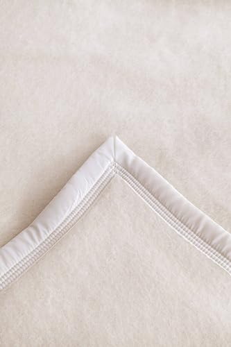 Couverture laine blanc lit double Poyet Motte Aubisque