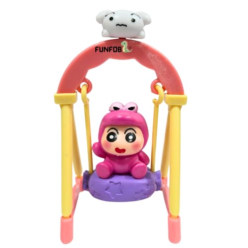 Image of FUNFOB Shinchan Action Figure Height-10cm | Shin chan Figurine Cartoon Figures Toys for Boys & Girls PVC Multicolour | Swing - Dino Dress