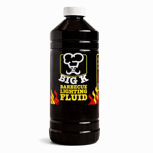 Big K Barbeque Firelighter Odourless Fluid Bottle - BBQs Firepits - Indoor Fires & Log Burners - Camping Grill - Bonfire - 1000ml with Unique Topline Card.