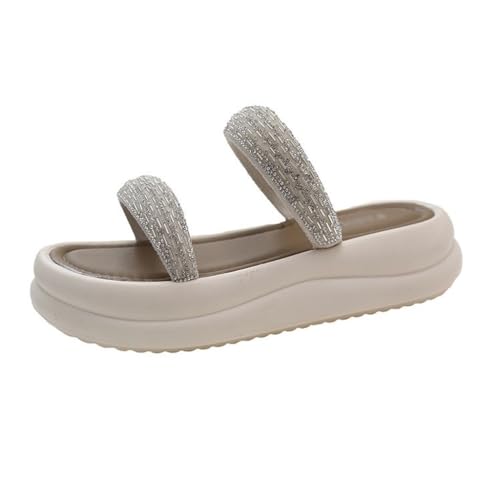 Water Diamond Thick Soled Sandals For Women's Outerwear With Skirt Sandals