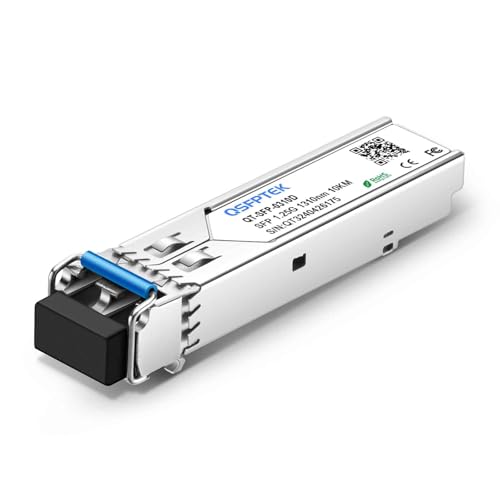 Image of QSFPTEK 1.25G SFP Gigabit Module, 1000BASE-LX /LH Fiber 1310nm 10km DDM Single-Mode LC Mini-GBIC Transceiver for Arista SFP-1G-LX, Supermicro, Netgear