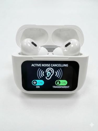 Image of A11 Pro Wireless Earbuds with Active Noise Cancelling, Transparent Mode, Bluetooth 5.3, Smart Display Case, IPX4 Water Resistant