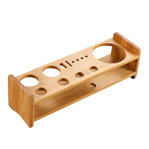 Soporte para coctelera de madera para almacenamiento de juegos de barman, soporte profesional para herramientas de barman para accesorios de batidora de bebidas, organizador de exhibición compacto