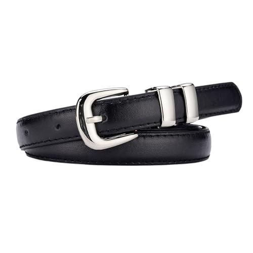 Women's Autumn Adjustable Belts All Seasons For Dress Buckle Faux Leather Belt Loops Holiday Spring Belt