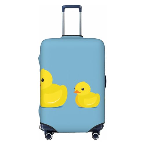 Cute Ducky Print Luggage Cover For Suitcase,Washable Elastic Travel Suitcase Protector With Zipper Closure And Bottom Buckle – Fits 18-32