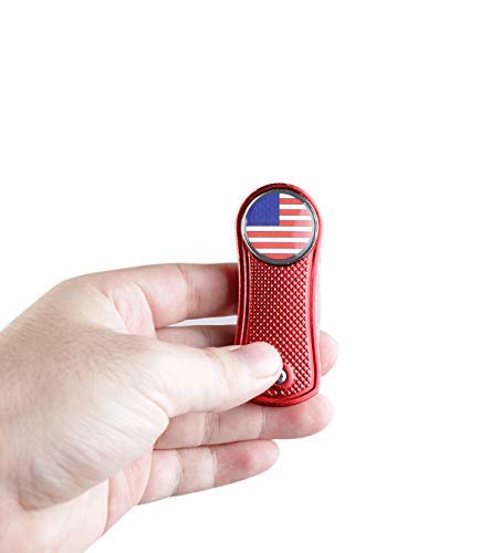 HAIYUE Foldable Golf Divot Repair Tool USA Flag Magnetic Ball Markers (Multi-Colors/Bone Shape)
