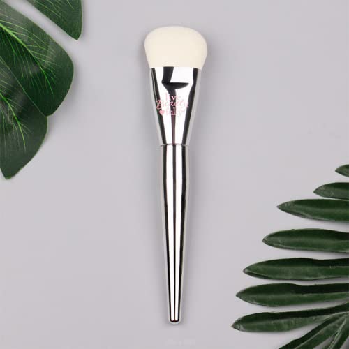 Pretycoco Foundation Makeup Brush, Loose Powder Makeup Brush, Professional Soft Brush Head Suitable for Liquid, Paste or Powder Cosmetics, Short Handle Oblique Flat Head Premium Makeup Brush