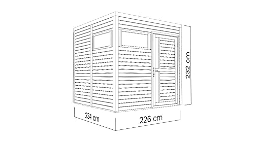 Carlsson Gartenhaus Holz und Gerätehaus Design Cube | Hochstabile Massive Elementbauweise | Mit Flachdach… – Bild 4
