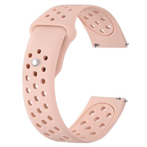 BISONSTRAP Correas de Reloj para Hombres y Mujeres, Correas de Silicona Transpirable, Correa Deportiva de Liberación Rápida, 22mm, Rosa BISONSTRAP Correas de Reloj para Hombres y Mujeres, Correas de Silicona Transpirable, Correa Deportiva de Liberación Rápida, 22mm, Rosa