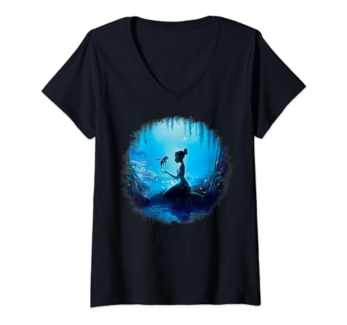 T-shirt col V Tiana Disney haut femme confortable et léger