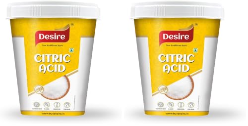 Image of Desire Pure Citric Acid Crystals 200g | 100% Food Grade Nimbu Sat | Natural Preservative & Flavor Enhancer | For Cleaning, Cooking, Pickling & Household Use (Pack of 2)