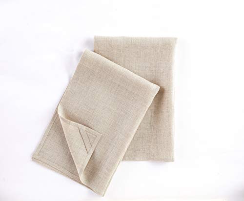 Solino Home Linen Kitchen Towels Set of 2 - Natural 17 x 26 Inch - 100% Pure Linen Kitchen/Tea Towels - Machine Washable and Handcrafted from European Flax