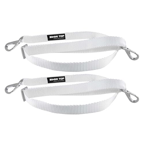 Adjustable White Bimini Top Straps, 2 Pcs Marine...