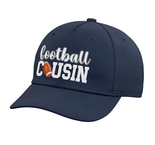Football Cousin Proud Cousin of A Football Player Cousin Adjustable Printed Baseball Hat, Navy Blue