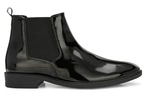 Image of AFROJACK Men's Chelsea Boots | High Ankle Slip On Synthetic Patent