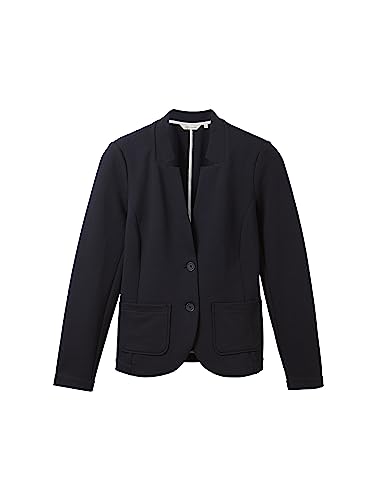 TOM TAILOR Damen 1038703 Basic Ottoman Blazer mit Taschen , 10668 - Sky Captain Blue, L