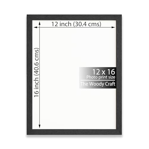 Image of Photo Frame 12x16 inch | Black Photo Frame For Wall That Highlights Every Detail | Wall Frame For Home Decoration | Wooden Photo Frame With Sleek Edges | Poster Frame For Gallery-Inspired Walls