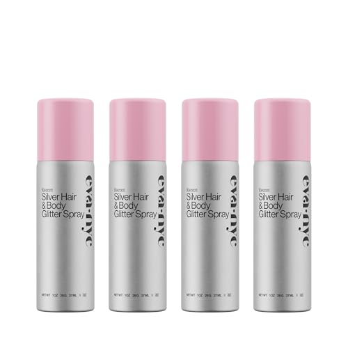 Image of Eva NYC Kweeen Silver Hair & Body Glitter Spray Bachelorette 4-Pack - Shimmery Glitter for Bachelorette, Brides, Girl's Night, Birthday, Festivals, Prom - Quick Drying Sparkle Spray - 1 oz Each
