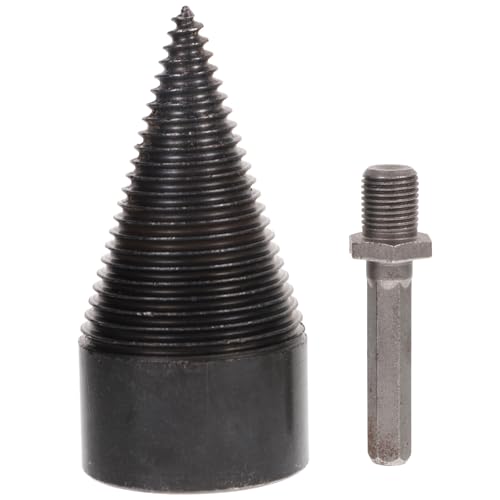 Mikikit Broca Divisor de Madera Acero Alta Dureza Diseño Profundo para Astillar Troncos y Leña con Taladro Herramienta y Duradera para Carpintería y Hogar Compatible con Taladros Estándar