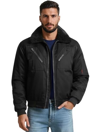 urbandreamz Pilotenjacke Arbeitsjacke 1-Farbig-schwarz-M
