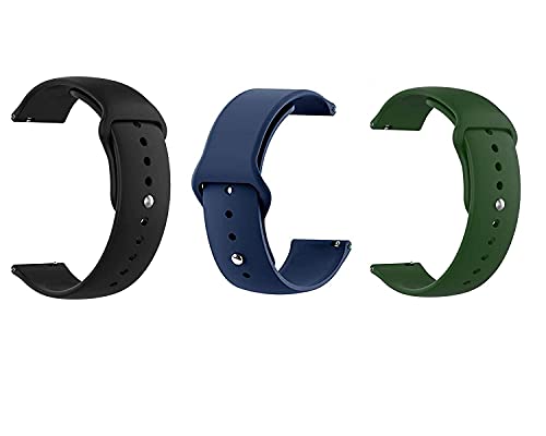 Image of Soft Silicone 20mm Strap Compatible with Amazfit Bip /Lite /GTS /Samsung Gear Sport /Galaxy Watch 42mm / Active /2 40-44mm /Realme Classic /Fashion Smartwatch Strap