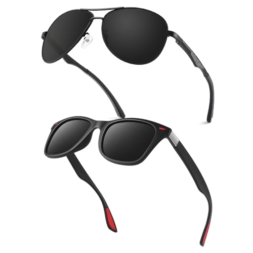 GQUEEN Classic Polarized Sunglasses for Mens Womens Bundle