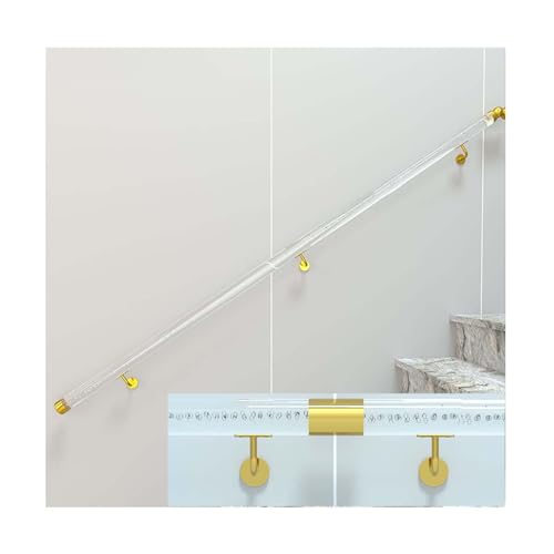 Rampe d'escalier acrylique robuste et transparente, fixation murale inox anti-chute - 2
