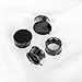 Vankula 2 Pairs DIY Hypoallergenic Stainless Steel Plugs Ear Gauges Tunnels Piercing Expander Stretchers Fashion Body Jewelry (Black, 10mm(00G))
