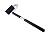 Laminate Veneer J Roller 12” Long Bent Steel Handle, 1.5” Diameter x 3” Long Hard Rubber Roller LR