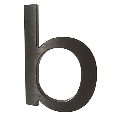6 Inch Modern House Letters- Premium Aluminum Floating Home Address Letter with Elegant & Sophisticated Brushed Finish, Black (Letter b)
