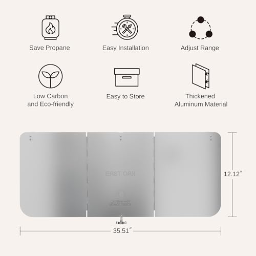 EAST OAK Patio Heater Reflector Shield, Outdoor Heater Reflector Shield as Patio Heater Replacement Part with Support Rod for Extra Heat Reflecting Power, Enegy Saving and Directional Heating, Silver