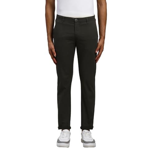 Image of Parx Men's Solid Pattern Lrt Fit Cotton Blend Flat Front Casual Trouser