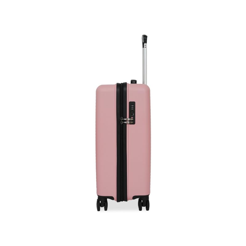 Image of United Colors of Benetton Cabin Hard Luggage Glide - Rose Pink | PC Carry-On Trolley Bag | TSA Lock & 360 Spinner Wheels Suitcase | Telescopic Handle | Water Resistance | 55cm | 46L Capacity