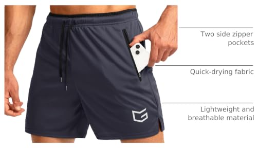 Image of G Gradual Men's Gym Workout Shorts Zipper Pockets 5 inch / 7 inch Quick Dry Breathable Runing Athletic Short for Men