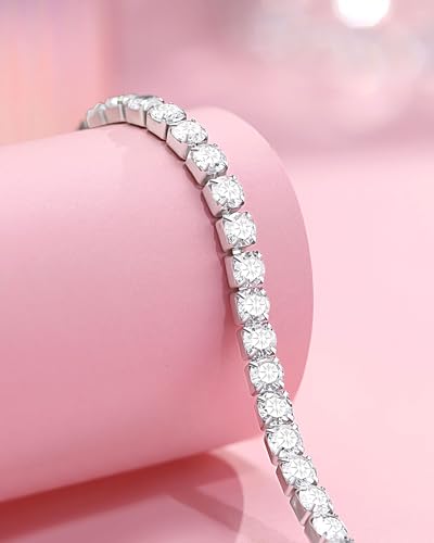 Cubic Zirconia Tennis Bracelet for Women Christmas Anniversary Valentines Birthday Gifts for Daughter Wife Girlfriend Her4