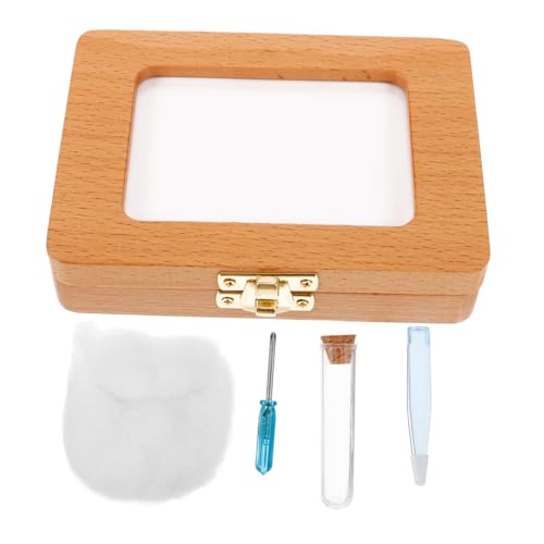 IWOWHERO Baby Tooth Storage Box Wooden Keepsake Organizer for Baby Boy Fashionable Compact Design