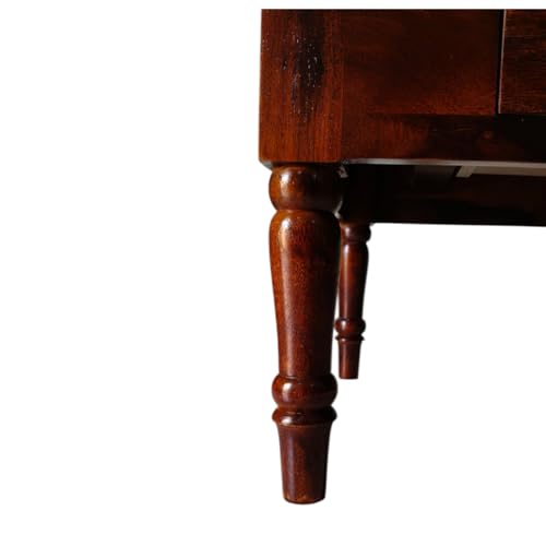 Image of MISAN Solid Sheesham Wood Coffee Table - Elegant Center Table with Two Spacious Drawers | Sturdy & Stylish Wooden Furniture for Home & Living Room (A - Dark Hony)