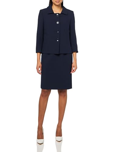 Women's Four Button Boxy Blazer & Dress, 2pc Set