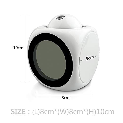 Creative Attention Black Projection Digital Weather Lcd Clock Bell Alarm Display Backlight Projector Children Clock Timer Black And Grey Kitten #TOP2