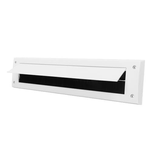 Newthinking Internal Letter Box Brush Cover White Letterbox Cover Draught Excluder with Brush Aluminium Letter Box Draft excluder Suitable for Home mailboxes