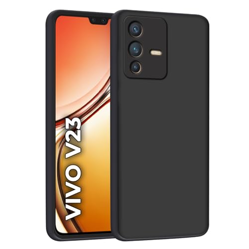 HELLO ZONE Matte Finish Soft Back Case for Vivo V23 5G - Black - Image 2
