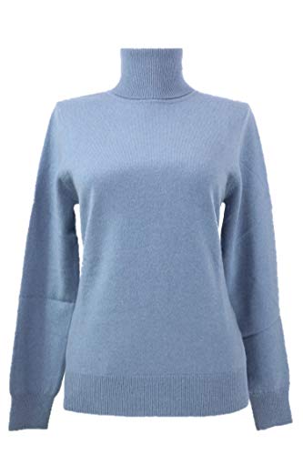 Shephe Womens Turtleneck Cashmere Sweater Blue Jean Grey (Medium)