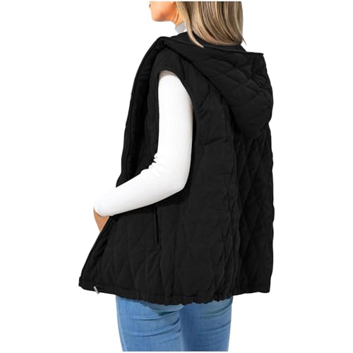 Doudoune d'hiver pour femme gilet matelassé thermique chaud à capuche