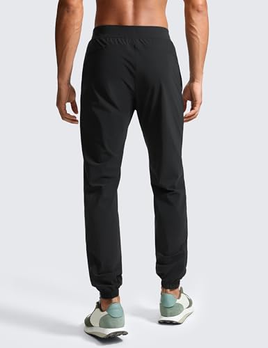 CRZ YOGA Athletic Joggers for Men - 31" Lightweight Running Training Pants with Zip Pockets and Ankle Zippers2