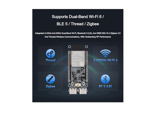 Placa ESP32-C5-WROOM-1 con flash de 32 MB, PSRAM y conectividad Thread Zigbee 3