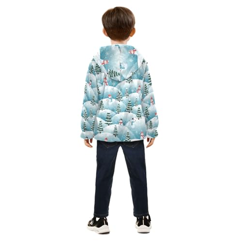 CHIFIGNO Cute Snowmen Winter Toddler Zip up Hoodie Boy Sweatshirt Jacket for Fall Winter Fleece Zip up Jacket 3T4